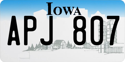 IA license plate APJ807