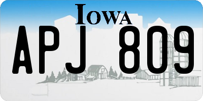 IA license plate APJ809