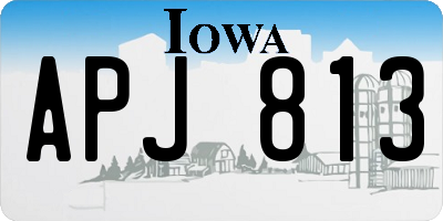 IA license plate APJ813