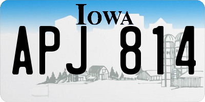 IA license plate APJ814