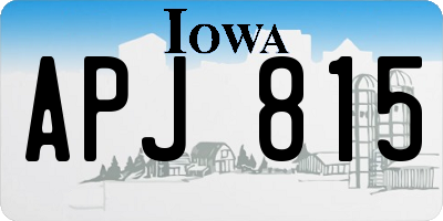 IA license plate APJ815