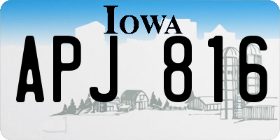 IA license plate APJ816