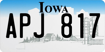 IA license plate APJ817