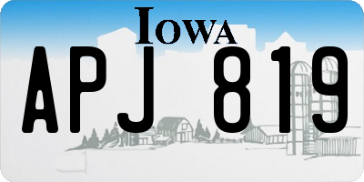 IA license plate APJ819