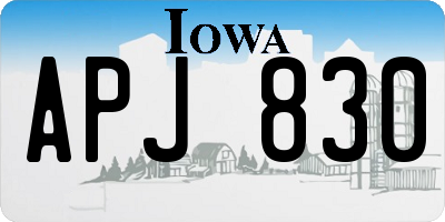 IA license plate APJ830
