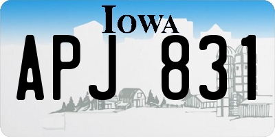 IA license plate APJ831