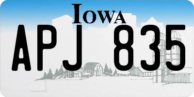IA license plate APJ835