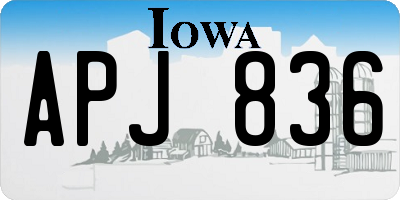 IA license plate APJ836