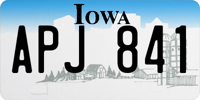 IA license plate APJ841