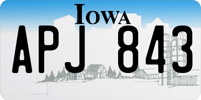 IA license plate APJ843
