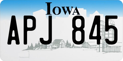 IA license plate APJ845