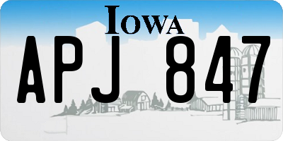 IA license plate APJ847