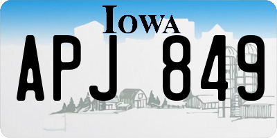 IA license plate APJ849