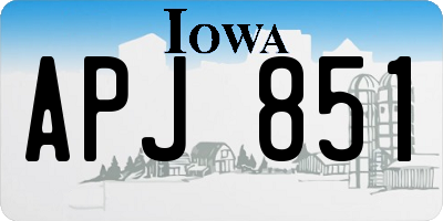 IA license plate APJ851