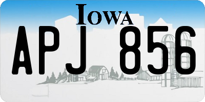 IA license plate APJ856