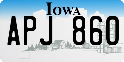 IA license plate APJ860