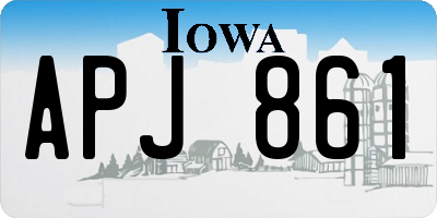 IA license plate APJ861