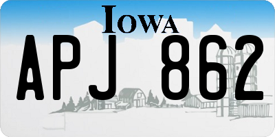 IA license plate APJ862