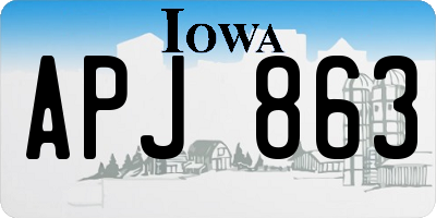 IA license plate APJ863