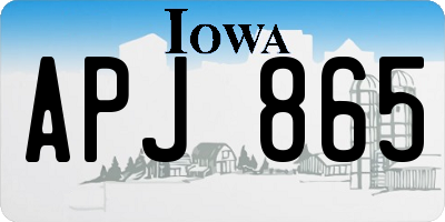 IA license plate APJ865