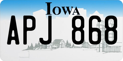 IA license plate APJ868