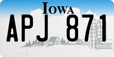 IA license plate APJ871