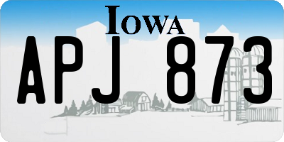 IA license plate APJ873