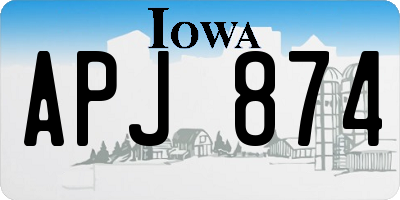 IA license plate APJ874