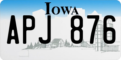 IA license plate APJ876