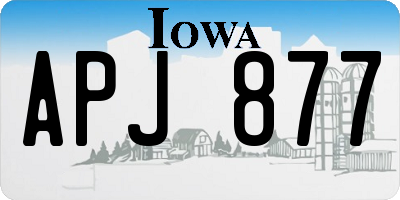 IA license plate APJ877