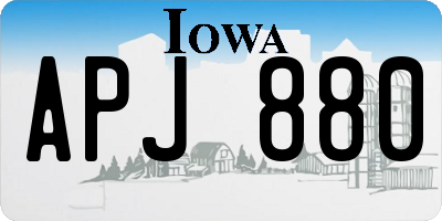 IA license plate APJ880