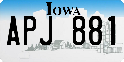 IA license plate APJ881