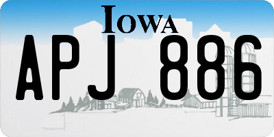 IA license plate APJ886