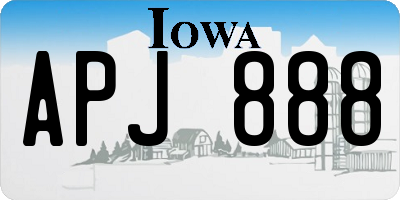 IA license plate APJ888