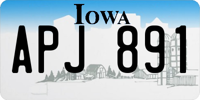 IA license plate APJ891