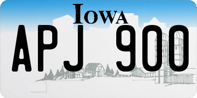 IA license plate APJ900