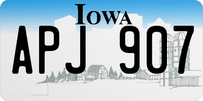 IA license plate APJ907