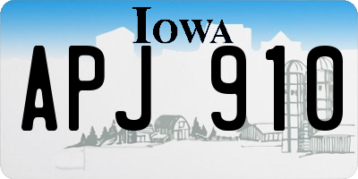 IA license plate APJ910