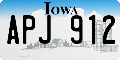 IA license plate APJ912