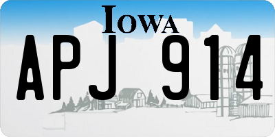 IA license plate APJ914