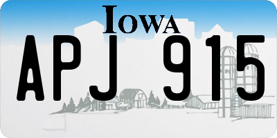 IA license plate APJ915
