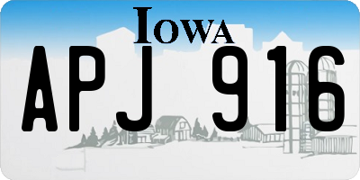 IA license plate APJ916