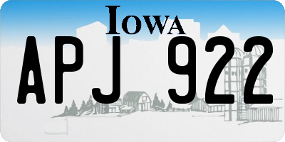 IA license plate APJ922