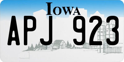 IA license plate APJ923