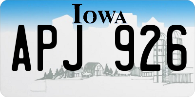 IA license plate APJ926