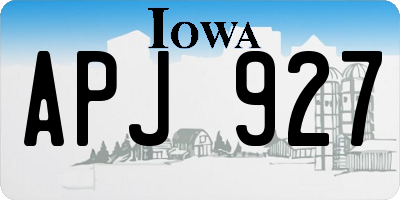 IA license plate APJ927