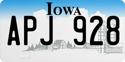 IA license plate APJ928