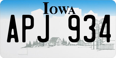 IA license plate APJ934