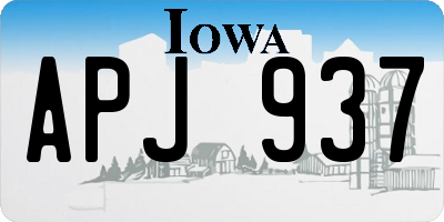 IA license plate APJ937