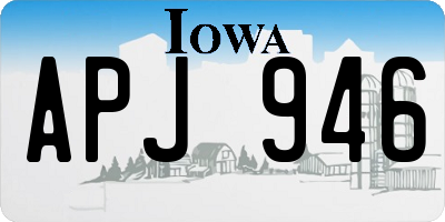 IA license plate APJ946